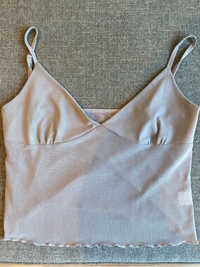 Gray Satin Cami Top
